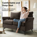 INGALIK 45" Modern Loveseat Sofa, 2 Seater Fabric Sofa Couch with Removable Upholstered, Tapered Metal Legs, Deep Seated Sofa for Small Space, Living Room, Apartment, Beige