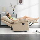 INGALIK Oversized Rocker Recliner Chair for Adults, Ergonomic Recliner Chair with Extra Large Footrest, Comfortable Reclining Chair for Living Room, Beige