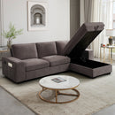 INGALIK 99" Sectional Sofa with Storage Chaise, Oversized L-Shaped Couch, Large Modern Chenille Sofa 3 Seat with Removable Cushion Covers USB Type-C Ports for Living Room