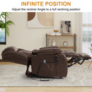 INGALIK Power Lift Recliner Chair Dual Motor, Electric Leather Recliner for Elderly with Heat and Massage, Lay Flat Assist Recliner with Side Pocket for Living Room