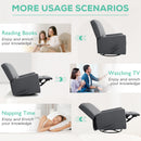 INGALIK 360 Degrees Swivel Rocker Recliner, Glider Rocking Chair Nursery, Fabric Single Sofa