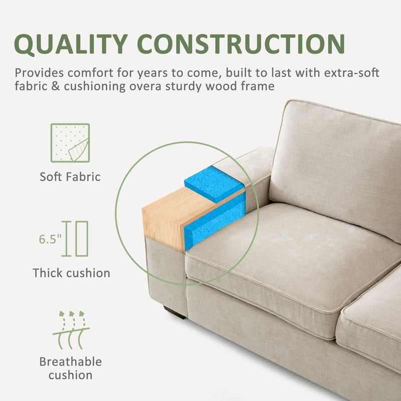 INGALIK 98.4" Convertible Sectional Sofa, L Shaped Sectional Couch with Reversible Chaise, Sleeper Couch with Storage Space and USB Charging Ports for Living Room
