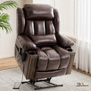 INGALIK Power Lift Recliner with Cup Holders, Leather Electric Chair Recliners with Heating and Massage, Storage, USB Charging