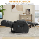 INGALIK Power Lift Recliner Chair Dual Motor, Electric Leather Recliner for Elderly with Heat and Massage, Lay Flat Assist Recliner with Side Pocket for Living Room