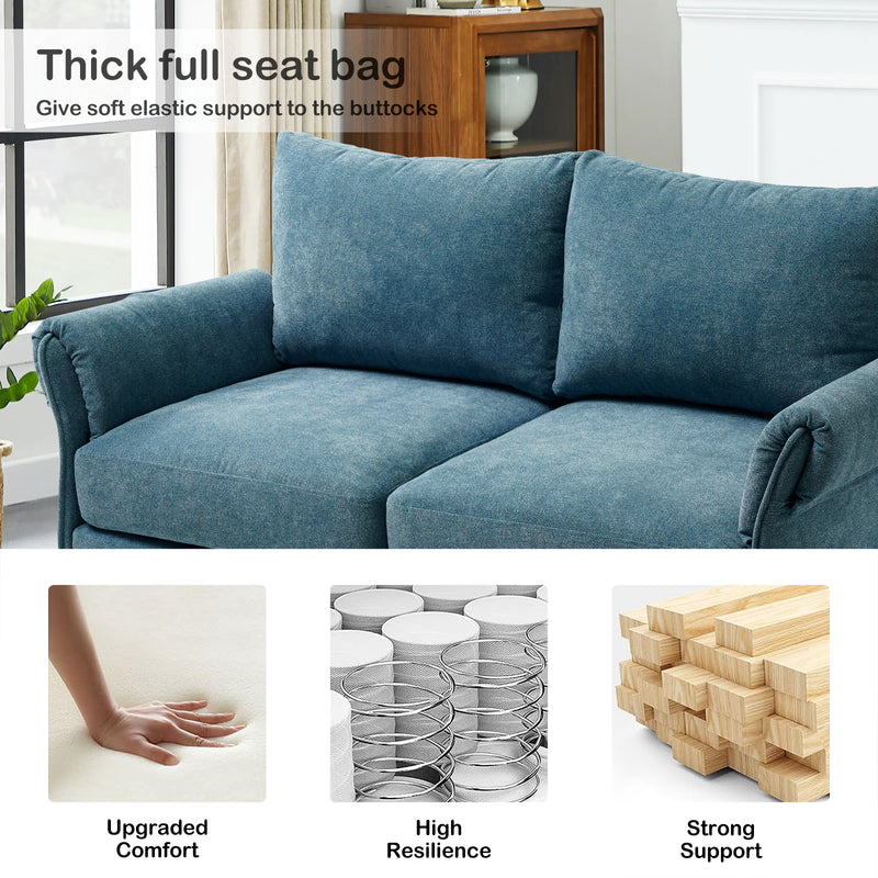 INGALIK 45" Modern Loveseat Sofa, 2 Seater Fabric Sofa Couch with Removable Upholstered, Tapered Metal Legs, Deep Seated Sofa for Small Space, Living Room, Apartment, Beige