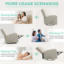 INGALIK 360 Degrees Swivel Rocker Recliner, Glider Rocking Chair Nursery, Fabric Single Sofa