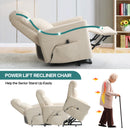 INGALIK Power Lift Recliner for Elderly, lift chairs recliners with Kneading Massage, Side Pocket, lift chair for Living room, Beige