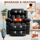 INGALIK Power Lift Recliner Chair Dual Motor, Electric Leather Recliner for Elderly with Heat and Massage, Lay Flat Assist Recliner with Side Pocket, Cup Holders