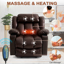 INGALIK Power Lift Recliner Chair Dual Motor, Electric Leather Recliner for Elderly with Heat and Massage, Lay Flat Assist Recliner with Side Pocket, Cup Holders