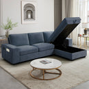 INGALIK 99" Sectional Sofa with Storage Chaise, Oversized L-Shaped Couch, Large Modern Chenille Sofa 3 Seat with Removable Cushion Covers USB Type-C Ports for Living Room