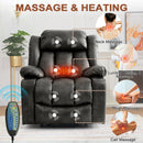 INGALIK Power Lift Recliner Chair Dual Motor, Electric Leather Recliner for Elderly with Heat and Massage, Lay Flat Assist Recliner with Side Pocket, Cup Holders