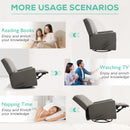 INGALIK 360 Degrees Swivel Rocker Recliner, Glider Rocking Chair Nursery, Fabric Single Sofa