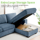 INGALIK 98.4" Convertible Sectional Sofa, L Shaped Sectional Couch with Reversible Chaise, Sleeper Couch with Storage Space and USB Charging Ports for Living Room