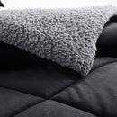 INGALIK  Sherpa Comforter Set, Soft Quilted Down Alternative Comforter Reversible Duvet with 2 Pillowcases, Plush Warm Fall Winter 3 Piece Bedding Sets