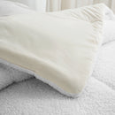 INGALIK  Sherpa Comforter Set, Soft Quilted Down Alternative Comforter Reversible Duvet with 2 Pillowcases, Plush Warm Fall Winter 3 Piece Bedding Sets