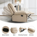 INGALIK Oversized Rocker Recliner Chair for Adults, Ergonomic Recliner Chair with Extra Large Footrest, Comfortable Reclining Chair for Living Room, Beige