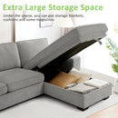 INGALIK 98.4" Convertible Sectional Sofa, L Shaped Sectional Couch with Reversible Chaise, Sleeper Couch with Storage Space and USB Charging Ports for Living Room