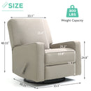 INGALIK 360 Degrees Swivel Rocker Recliner, Glider Rocking Chair Nursery, Fabric Single Sofa