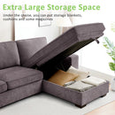 INGALIK 98.4" Convertible Sectional Sofa, L Shaped Sectional Couch with Reversible Chaise, Sleeper Couch with Storage Space and USB Charging Ports for Living Room