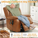 INGALIK 41" Breathable Leather Dual Motor Power Lift Recliner Chair With Heating And Massage, Lay Flat Electric Recliner Lift Assist Recliner For The Elderly