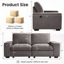 INGALIK Modern Modular Couch Sofa with Seats Storage, Sectional Couch with W/Deep Seat, Comfy Chenille Loveseat Sofa for Living Room, Side Pockets, USB Port, Removable Cover