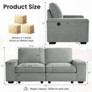 INGALIK Modern Modular Couch Sofa with Seats Storage, Sectional Couch with W/Deep Seat, Comfy Chenille Loveseat Sofa for Living Room, Side Pockets, USB Port, Removable Cover