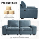 INGALIK Modern Modular Couch Sofa with Seats Storage, Sectional Couch with W/Deep Seat, Comfy Chenille Loveseat Sofa for Living Room, Side Pockets, USB Port, Removable Cover