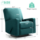 INGALIK 360 Degrees Swivel Rocker Recliner, Glider Rocking Chair Nursery, Fabric Single Sofa