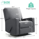 INGALIK 360 Degrees Swivel Rocker Recliner, Glider Rocking Chair Nursery, Fabric Single Sofa