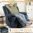 INGALIK 41" Breathable Leather Dual Motor Power Lift Recliner Chair With Heating And Massage, Lay Flat Electric Recliner Lift Assist Recliner For The Elderly
