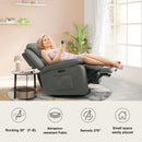 INGALIK Power Recliner Chair, Rocker Recliner with 270 Degree Swivel, USB Ports, Comfy Glider Recliner Chairs for Living room, Dark Gray