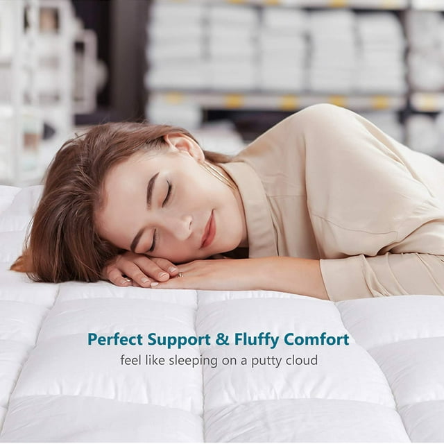 INGALIK Mattress Topper, 400TC Extra Thick Cooling Mattress Pad, Fluffy Soft Pillow Top Mattress Cover Stretches up 8-21" Deep Pocket, Pressure Relief, Hypoallergenic