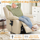 INGALIK 41" Breathable Leather Dual Motor Power Lift Recliner Chair With Heating And Massage, Lay Flat Electric Recliner Lift Assist Recliner For The Elderly