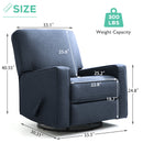 INGALIK 360 Degrees Swivel Rocker Recliner, Glider Rocking Chair Nursery, Fabric Single Sofa