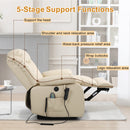 INGALIK 41" Breathable Leather Dual Motor Power Lift Recliner Chair With Heating And Massage, Lay Flat Electric Recliner Lift Assist Recliner For The Elderly