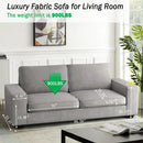 INGALIK Modern Loveseat Sofa for Living Room, Chenille Sofa and Couch with Square Armrests, Removable Sofa Cushions and Detachable Sofa Cover, Easy to Install