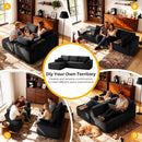 106” Sectional Couch with Chaise, Cloud Boneless Couches Flannel Plush with Deep Seat, L-Shaped Compressed Modular Sofa with Cushions for Living Room, Small Space