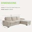INGALIK 98.4" Convertible Sectional Sofa, L Shaped Sectional Couch with Reversible Chaise, Sleeper Couch with Storage Space and USB Charging Ports for Living Room