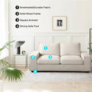 INGALIK Modern Loveseat Sofa for Living Room, Chenille Sofa and Couch with Square Armrests, Removable Sofa Cushions and Detachable Sofa Cover, Easy to Install