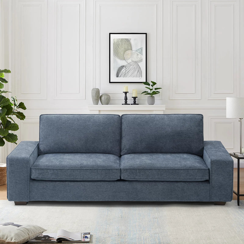 INGALIK Modern Loveseat Sofa for Living Room, Chenille Sofa and Couch with Square Armrests, Removable Sofa Cushions and Detachable Sofa Cover, Easy to Install