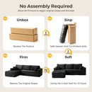 106” Sectional Couch with Chaise, Cloud Boneless Couches Flannel Plush with Deep Seat, L-Shaped Compressed Modular Sofa with Cushions for Living Room, Small Space