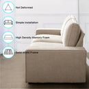 INGALIK Modern Loveseat Sofa for Living Room, Chenille Sofa and Couch with Square Armrests, Removable Sofa Cushions and Detachable Sofa Cover, Easy to Install