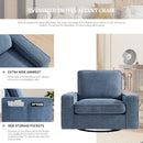 INGALIK Swivel Accent Chair, 40.2"W Oversize Chenille Accent Armchair with Storage Bag, Modern Comfortable Chair for Living Room, Bedroom, Home, Club