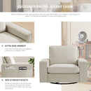 INGALIK Swivel Accent Chair, 40.2"W Oversize Chenille Accent Armchair with Storage Bag, Modern Comfortable Chair for Living Room, Bedroom, Home, Club