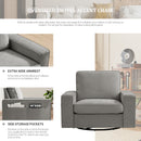 INGALIK Swivel Accent Chair, 40.2"W Oversize Chenille Accent Armchair with Storage Bag, Modern Comfortable Chair for Living Room, Bedroom, Home, Club