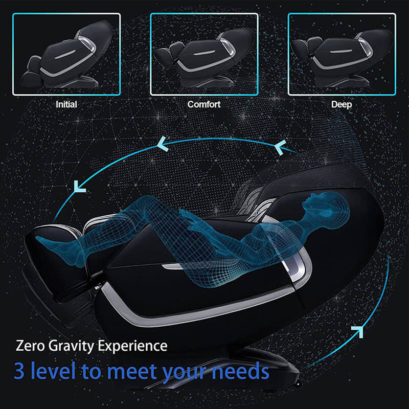 INGALIK 4D Zero Gravity Massage Chair, with Heating & Full Body Airbags Massage, Universal Size, Black