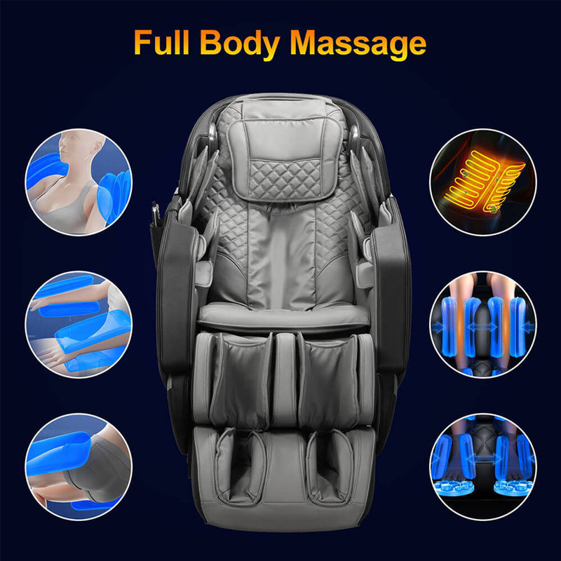 INGALIK 4D Zero Gravity Massage Chair, with Heating & Full Body Airbags Massage, Universal Size, Black