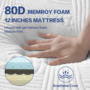 12 Inch Memory Foam Mattress, Adaptive Foam Mattress in a Box, Comfort Body Support & Pressure Relief, Medium Firm Foam Mattress, 100 Night Trial