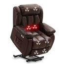 INGALIK Leather Power Lift Recliner Chair with Massage and Heat