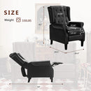 INGALIK Wingback Recliner Chair, Tufted Leather Push Back Recliner Chair, Standard size